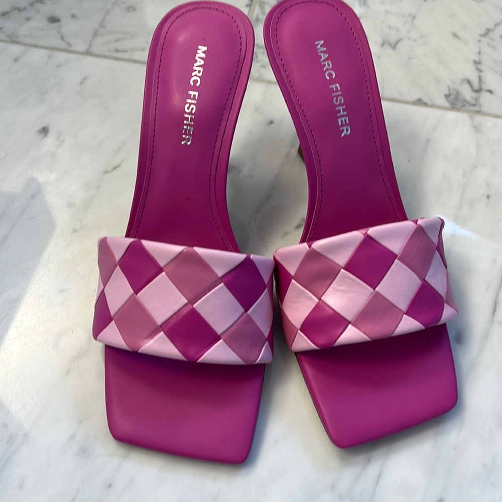 Marc Fisher Pink mules. Never been worn.